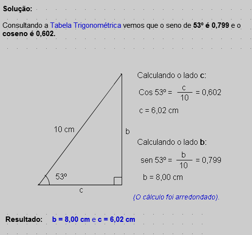 Exercício resolvido 178a - Trigonometria no Triângulo Retângulo